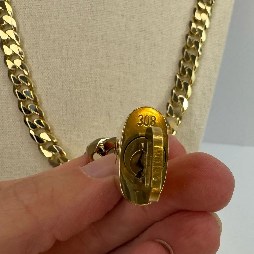 Louis Vuitton Padlock #308 with Bain Miller Brass Chain Necklace 24”
